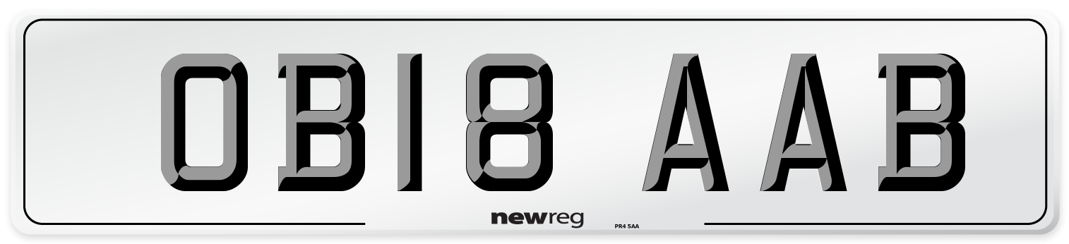 OB18 AAB Number Plate from New Reg